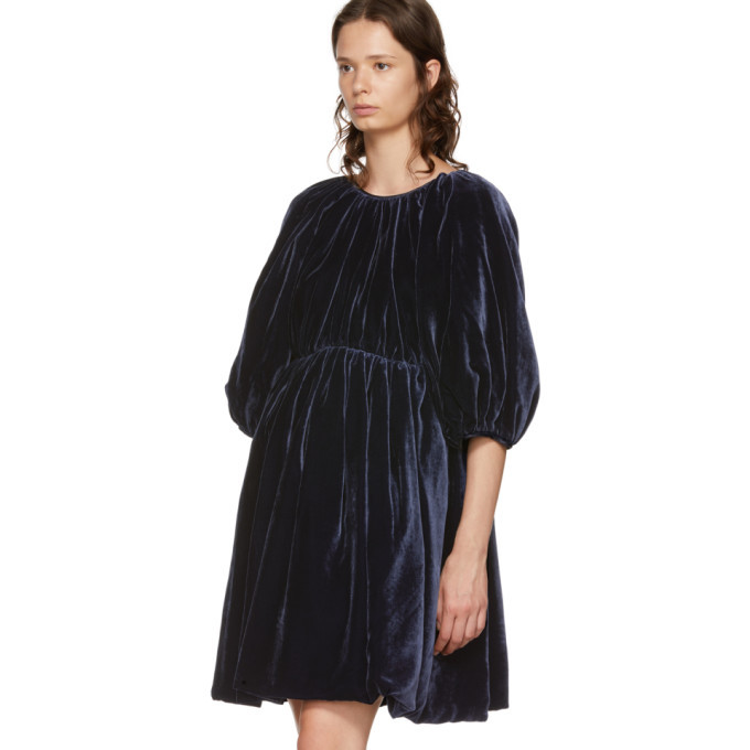 Cecilie Bahnsen SSENSE Exclusive Navy Velvet Ava Dress Cecilie Bahnsen Cecilie Bahnsen SSENSE Exclusive Navy Velvet Ava Dress Cecilie Bahnsen