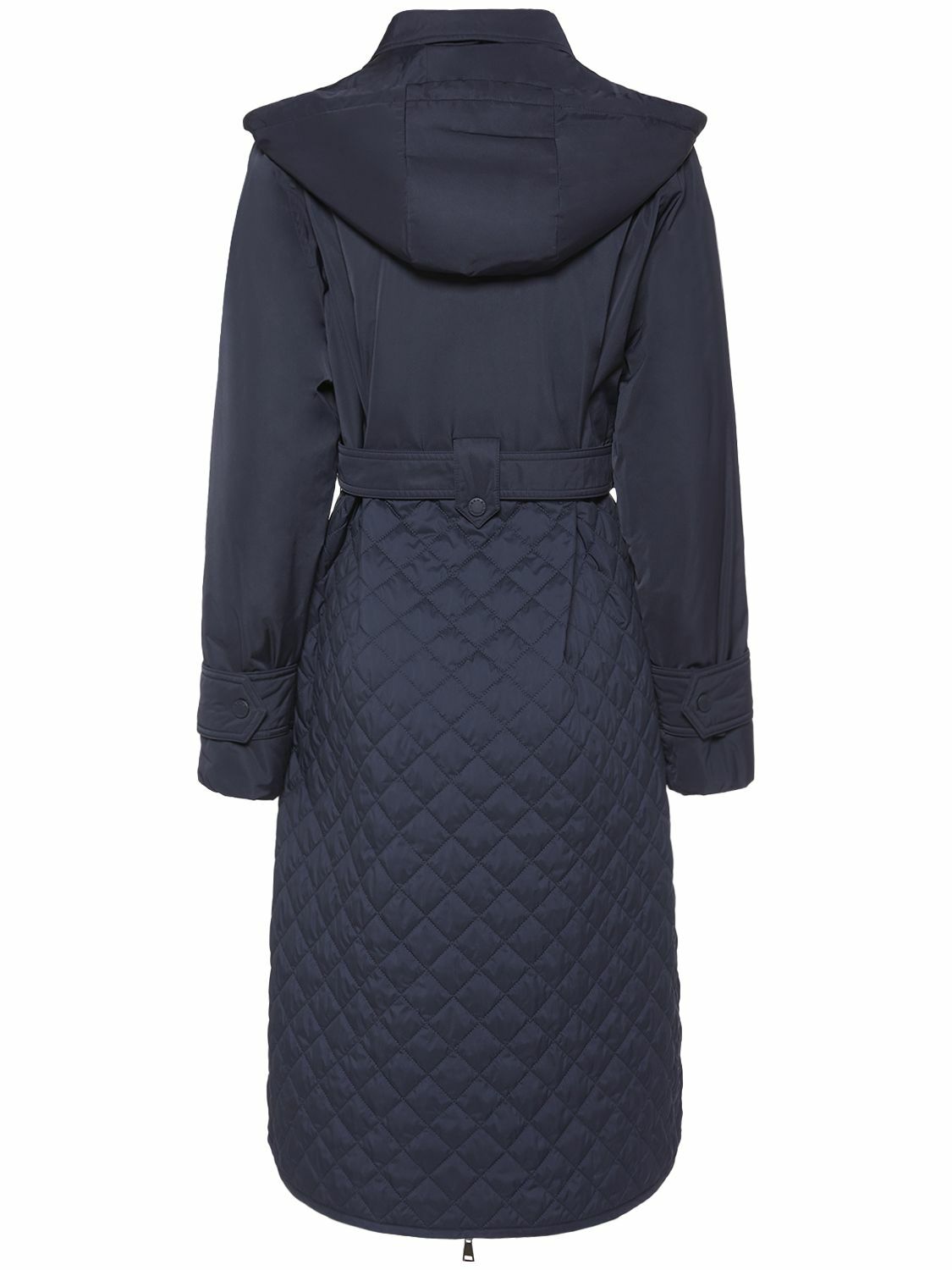 WEEKEND MAX MARA Olga Quilted Belted Long Coat with hood