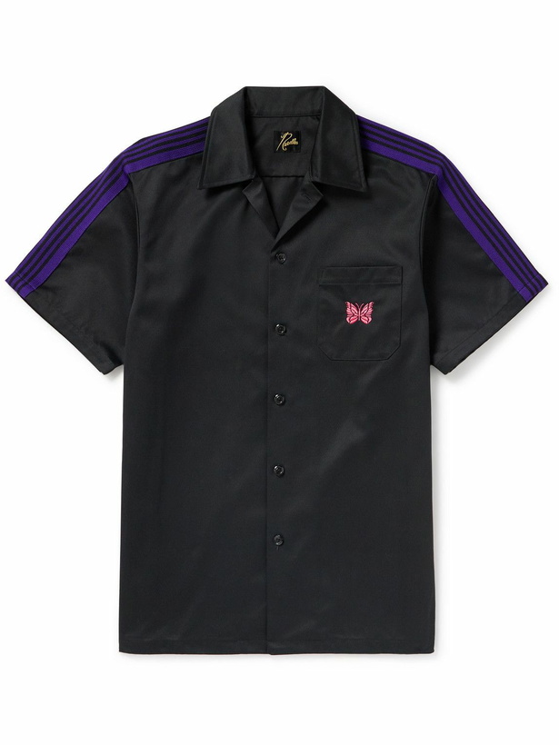 Photo: Needles - Webbing-Trimmed Embroidered Twill Shirt - Black