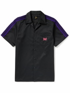 Needles - Webbing-Trimmed Embroidered Twill Shirt - Black