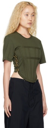 Dion Lee SSENSE Exclusive Green Corset T-Shirt