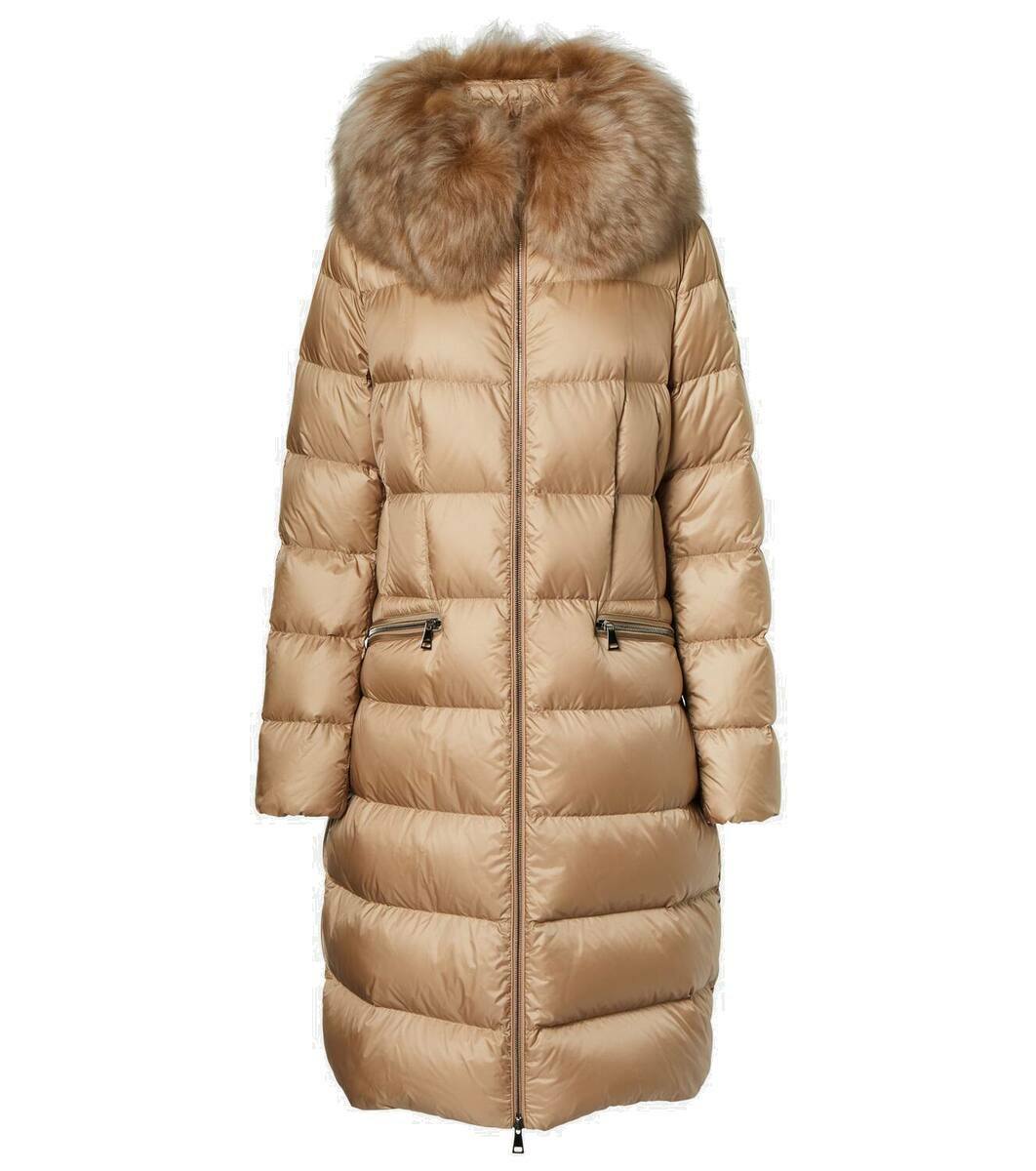 Moncler Boedic shearling-trimmed down coat Moncler