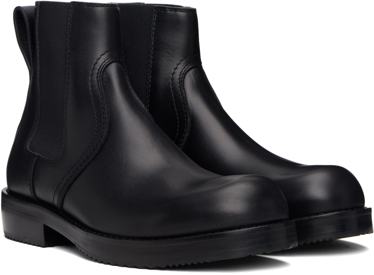 Dries Van Noten Black Leather Chelsea Boots