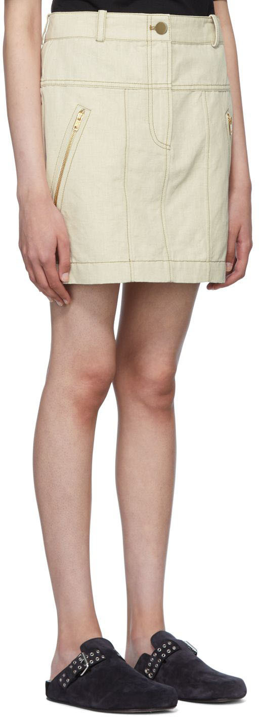 3.1 Phillip Lim Off-White Denim Miniskirt