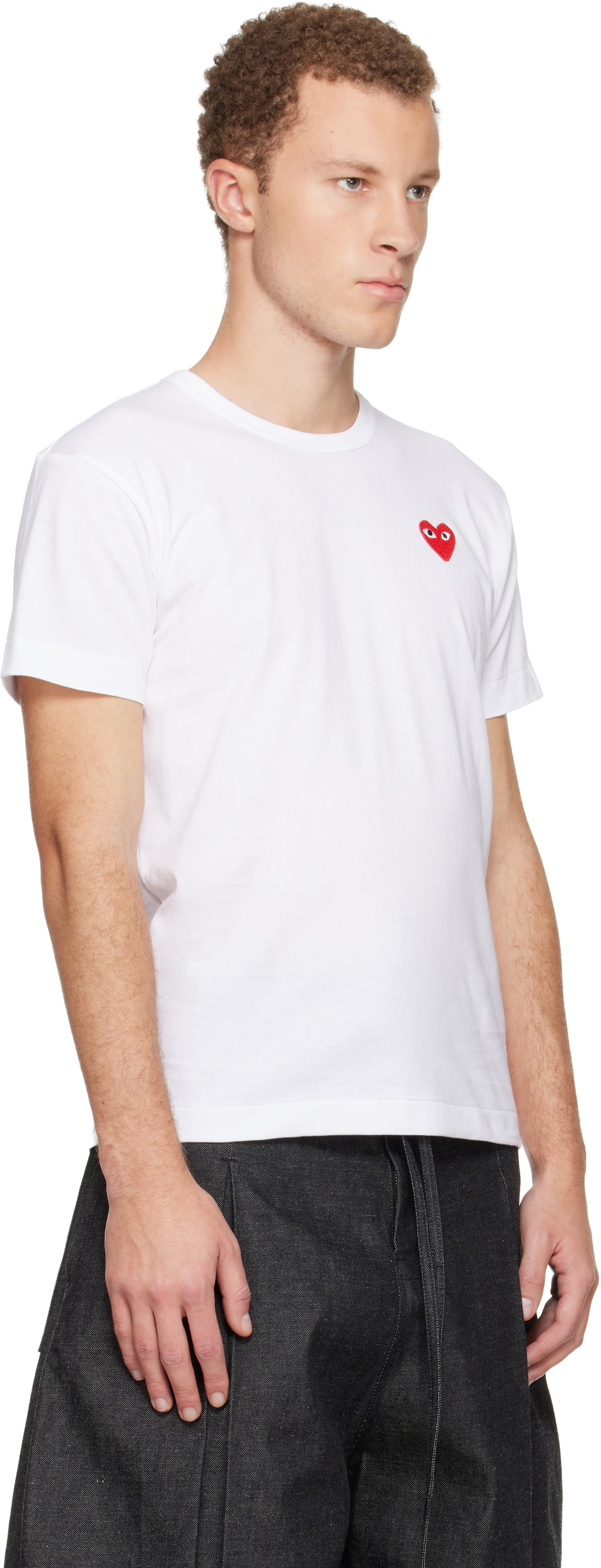 COMME des GARÇONS PLAY White Basic Red Emblem T-shirt