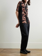 MANAAKI - Taniwha Camp-Collar Printed Lyocell-Twill Shirt - Black