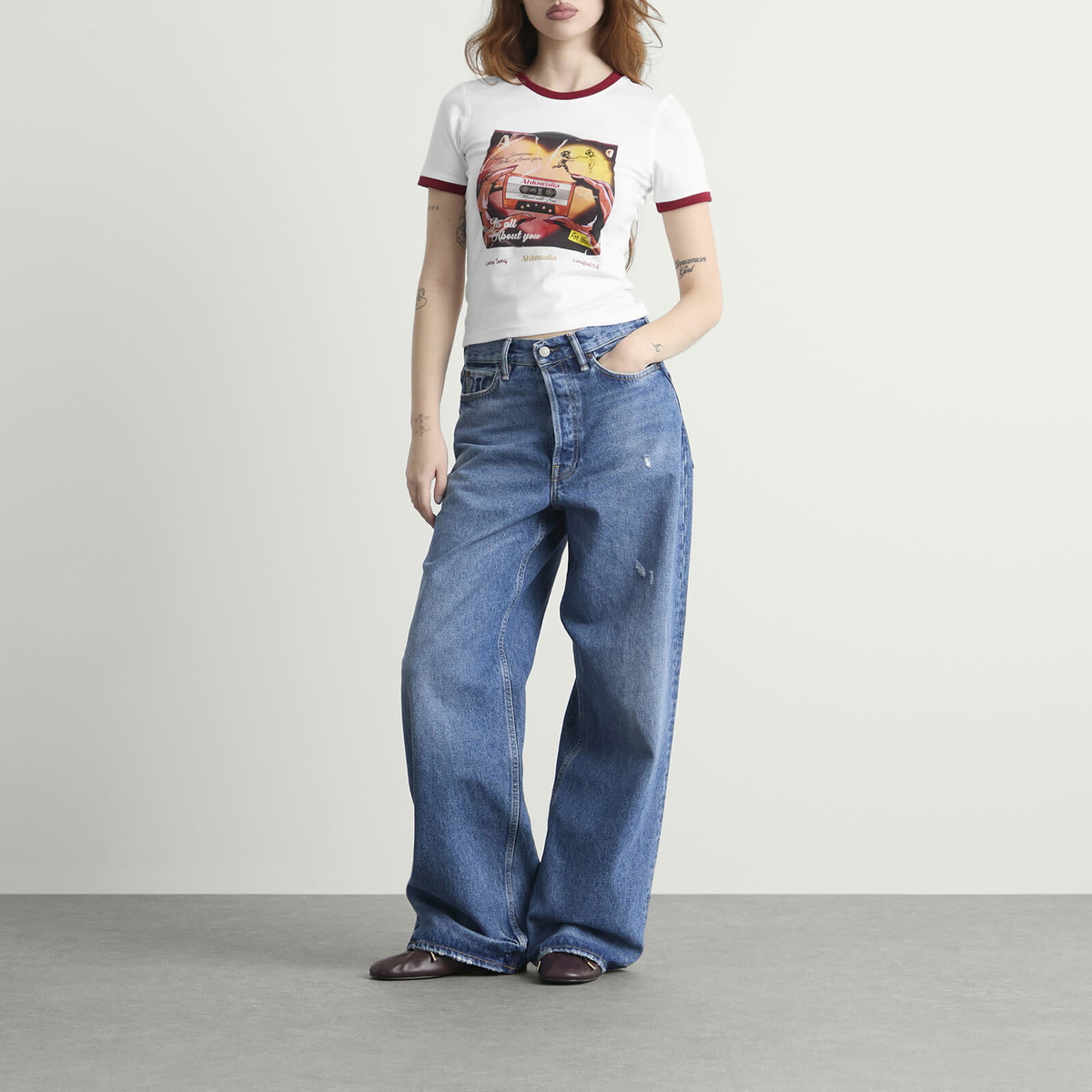 Ahluwalia Women's Vinyl Baby T-Shirt in White