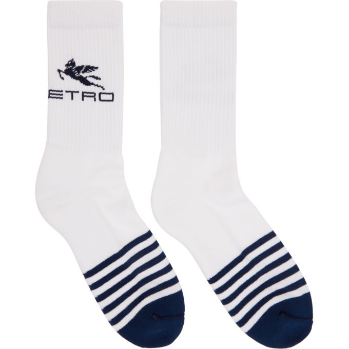 Photo: Etro White Striped Pegaso Socks