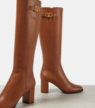 Valentino Garavani Vlogo Signature leather knee-high boots