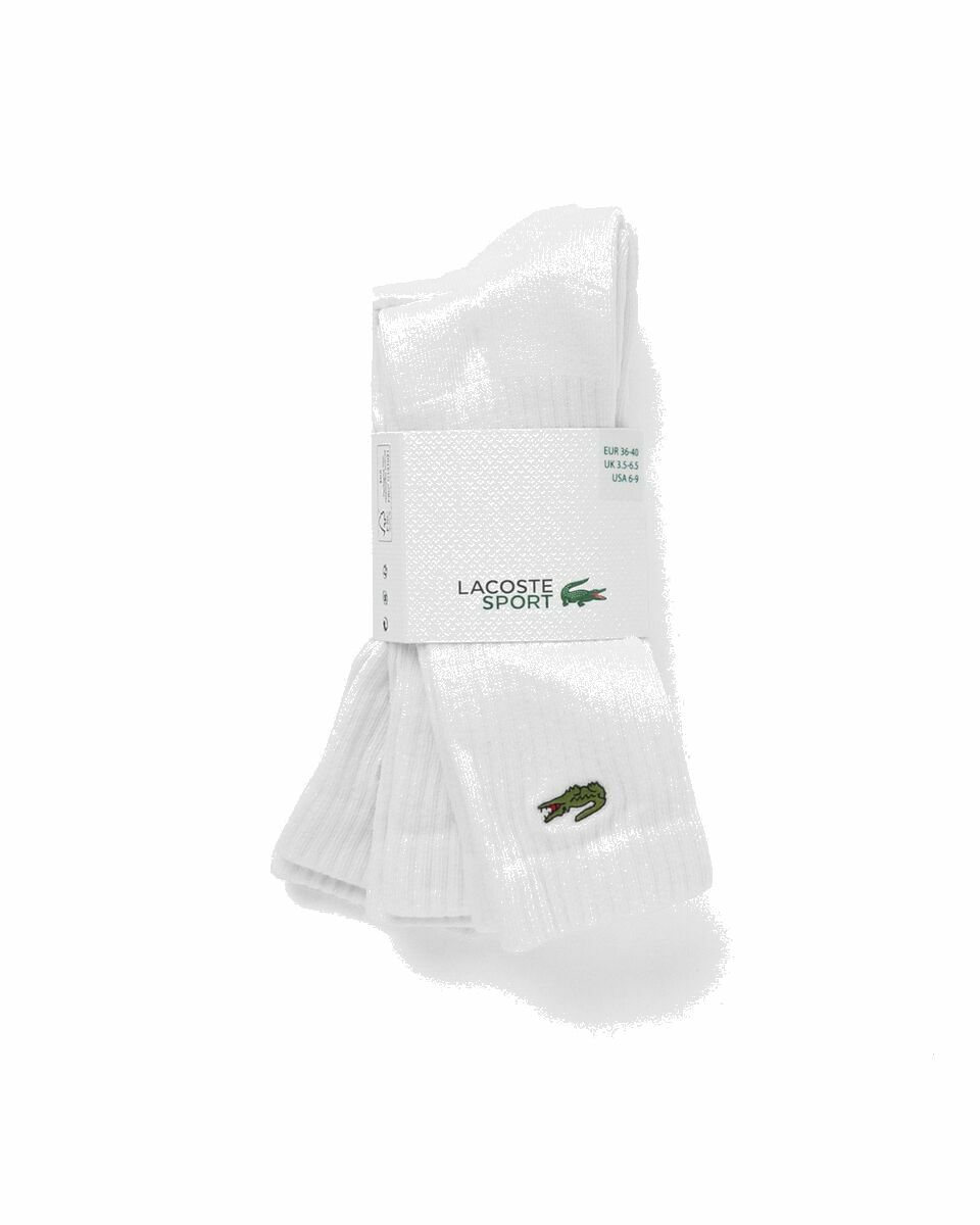 Photo: Lacoste Classic Tennis Socks (3 Pack) White - Mens - Socks