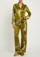 Olivia Von Halle Lila Silk-satin Pyjama set Olive