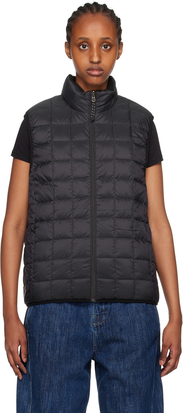 TAION Black Quilted Reversible Down Vest Taion Extra
