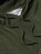 Officine Générale - Elie Cotton and Linen-Blend Hoodie - Green