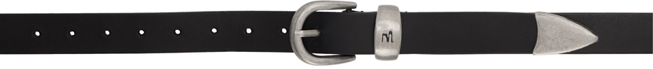 [Margesherwood ] / ☆ LEATHER SYMBOL BELT / black plain Designer fashion, Seoul-fully created | W Concept