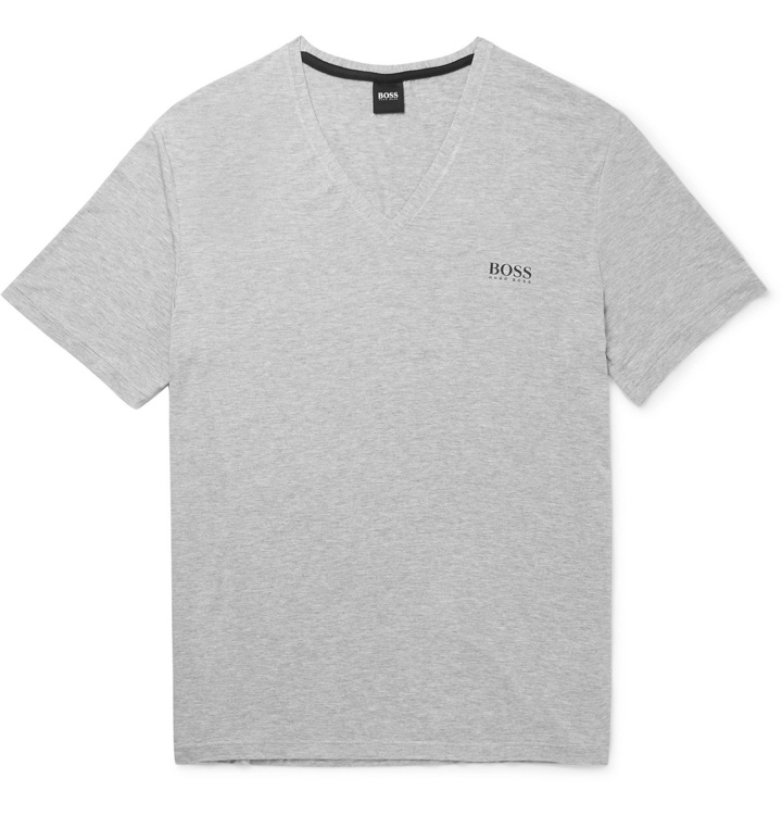 Photo: Hugo Boss - Logo-Print Stretch-Modal T-Shirt - Gray