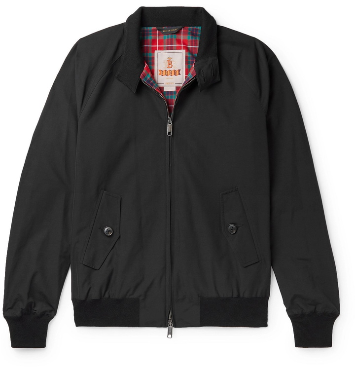 Photo: Baracuta - G9 Cotton-Blend Harrington Jacket - Black