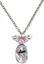 I'm Sorry by Petra Collins SSENSE Exclusive Silver & Pink JIWINAIA Edition Liar Baroque Pearl Necklace