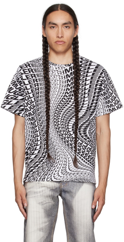 Photo: Mugler Black & White Swirling Star T-Shirt