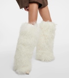 Paris Texas Shearling over-the-knee boots