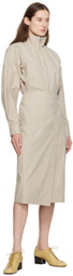 LOW CLASSIC Beige Wrap Midi Dress