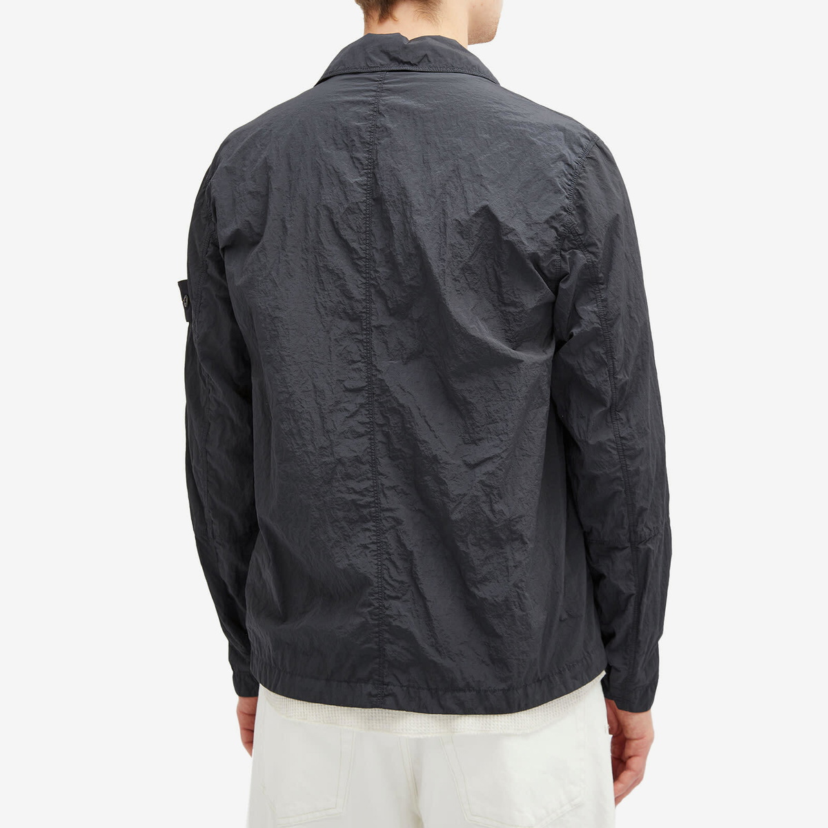 Stone Island Men's Nylon Metal Shirt Jacket in Navy Blue Stone Island