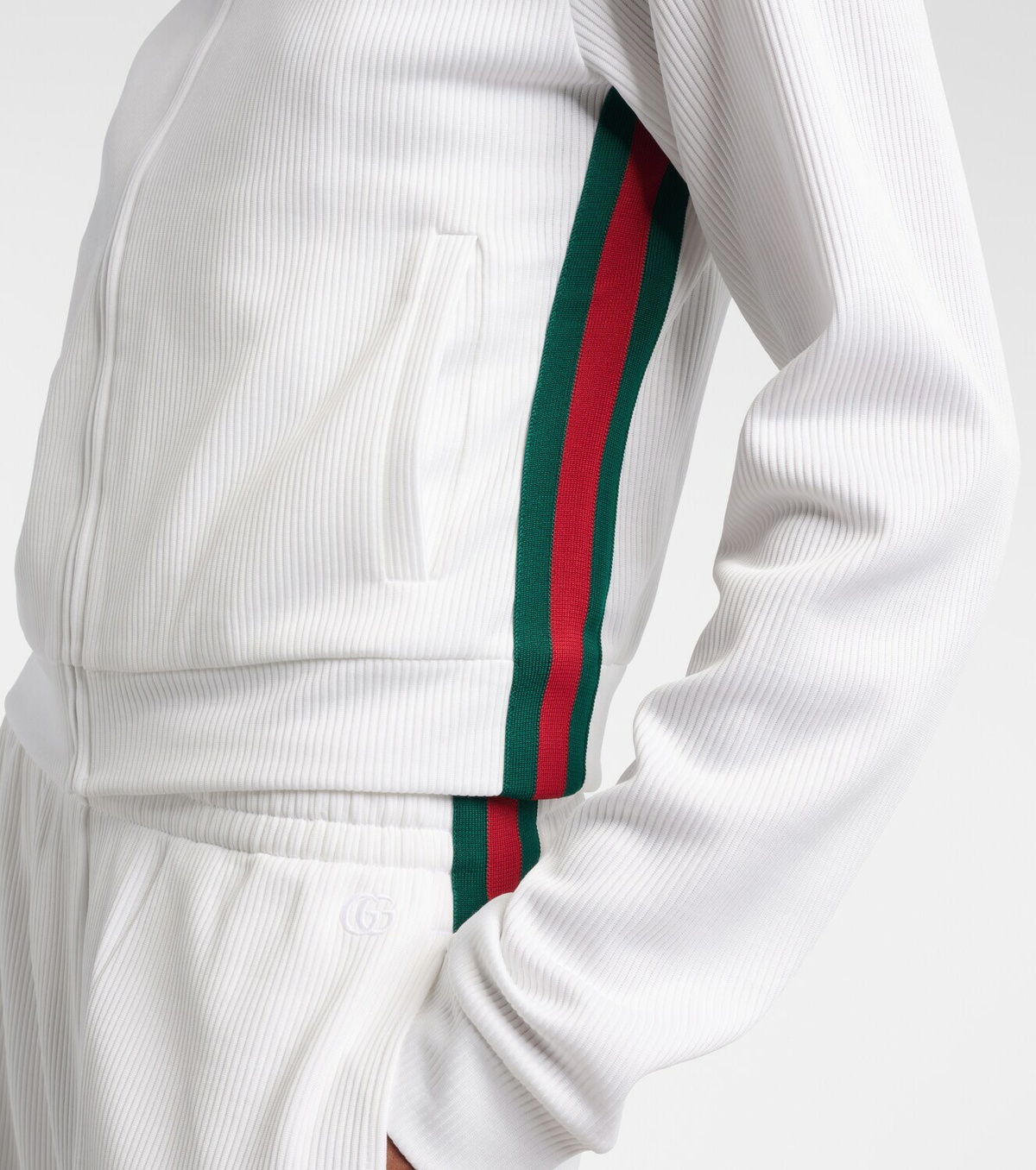 Gucci Ribbed-knit cropped sweatshirt