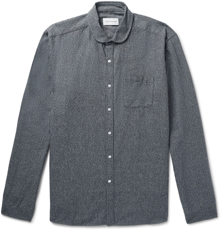 Photo: Oliver Spencer - Eton Penny-Collar Mélange Cotton Shirt - Gray