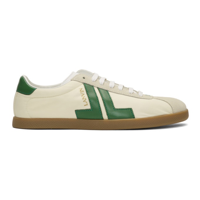 Photo: Lanvin Off-White and Green JL Sneakers