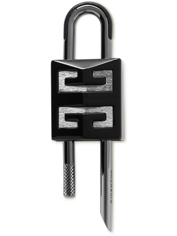 Photo: Givenchy - Logo-Detailed Leather-Trimmed Two-Tone Metal Padlock