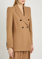 Chloe Double-breasted Wool Blazer Brown