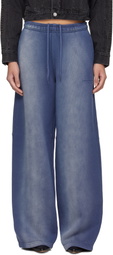Alexander Wang Navy Allover Hotfix Mid-Rise Sweatpants