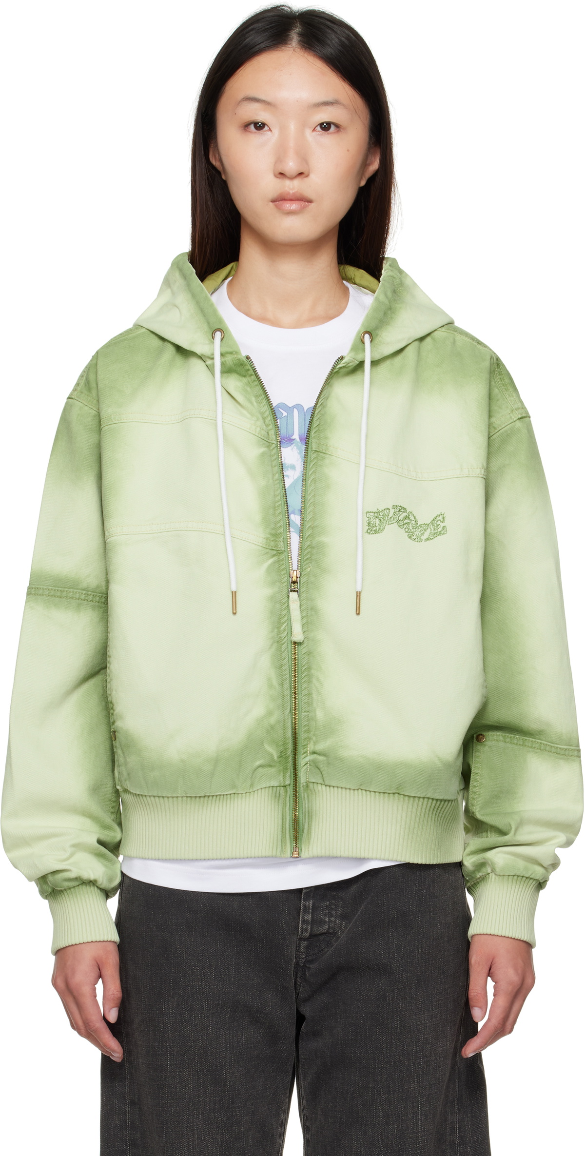 Dime Green Hooded Utility Jacket