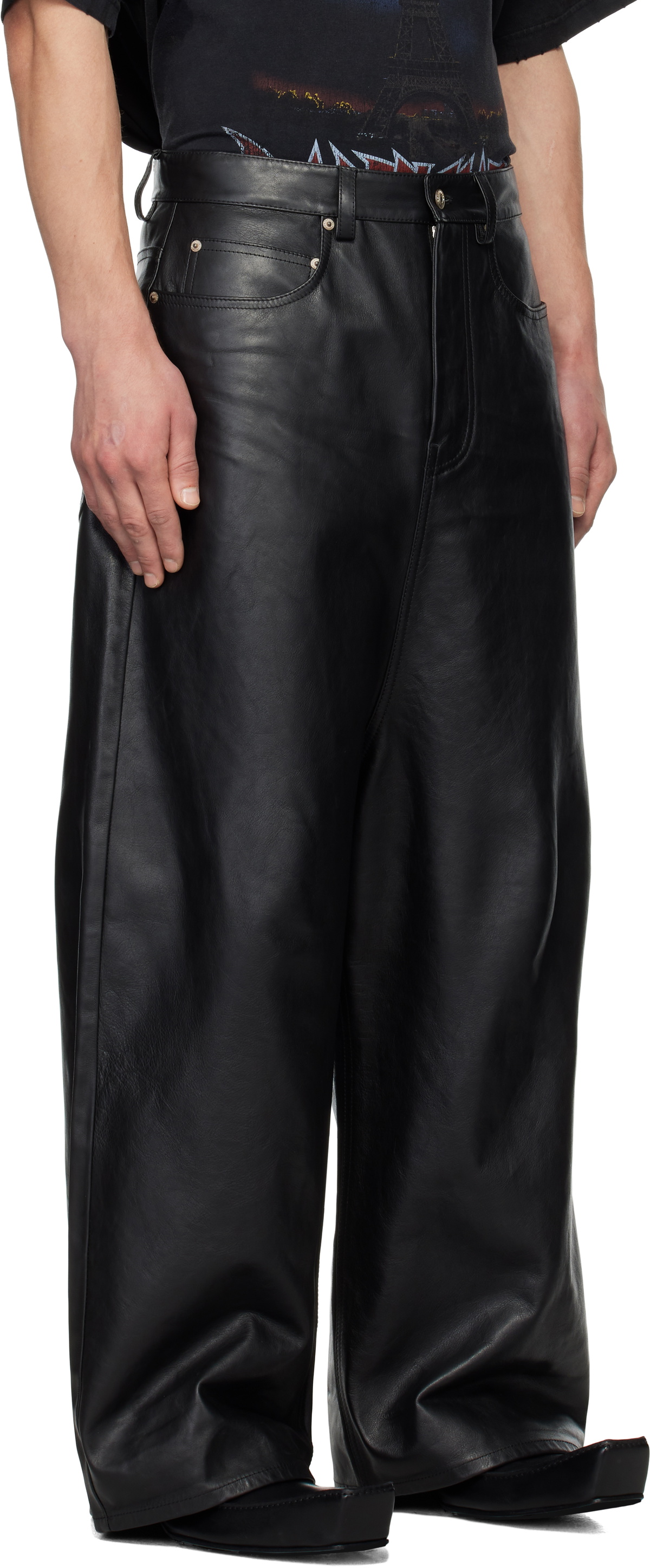 パンツ BALENCIAGA 23SS shiny coated pants black BALENCIAGA 23SS shiny coated pants black