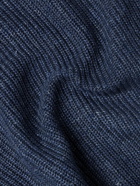 Brunello Cucinelli - Ribbed Linen and Cotton-Blend T-Shirt - Blue
