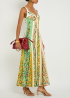 Farm Rio Striped Linen-blend Maxi Dress Multicoloured