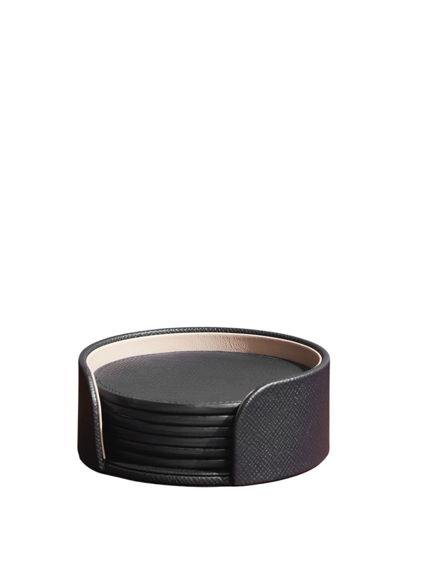 Photo: Smythson - Set of Six Panama Cross-Grain Leather Coasters