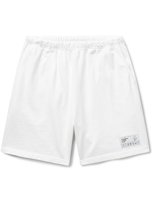 Photo: Pasadena Leisure Club - Leisure Straight-Leg Logo-Appliquéd Cotton-Jersey Shorts - White