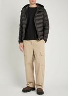 Ten C Padded Hooded Nylon Jacket Dark Grey