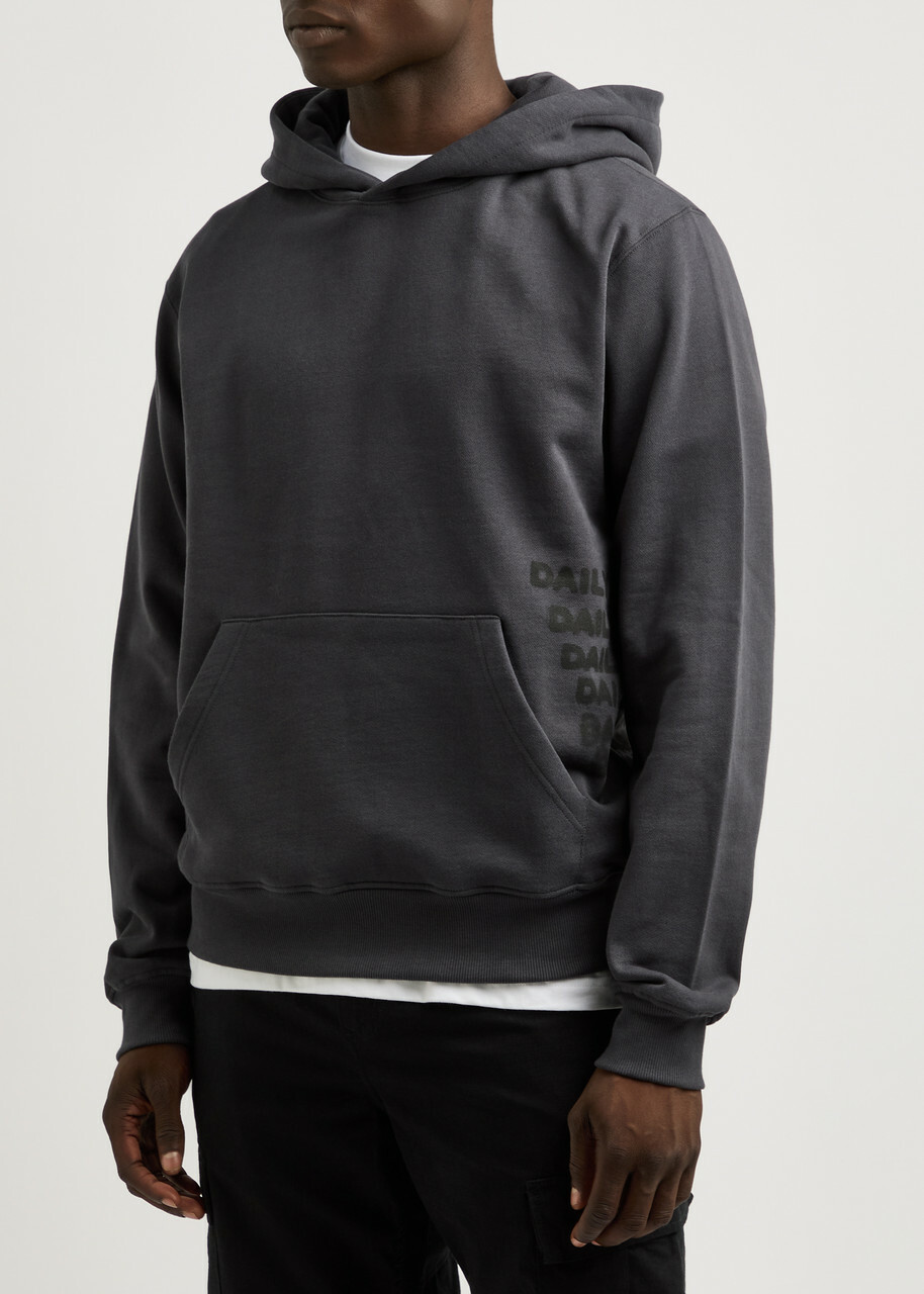 Daily Paper Overload Hooded Cotton Sweatshirt Black