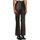 Ernest W. Baker Brown Leather Flare Trousers