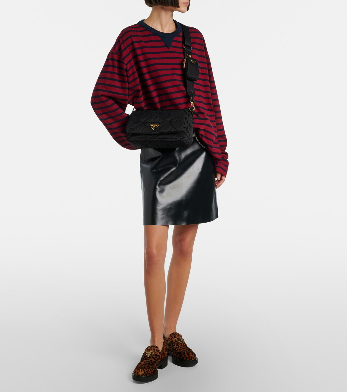 Prada Leopard-print calf hair penny loafers