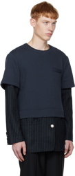 CALVINLUO Navy Layered Long Sleeve T-Shirt