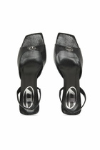 Diesel D-Amber-Slingback sandals in lizard-effect leather - Sandals Womens in Black