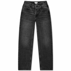 Good American Women's Good 90s High Rise Loose Fit Jean in Black