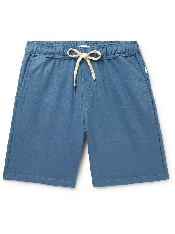 Photo: Onia - Straight-Leg Cotton-Blend Jersey Drawstring Shorts - Blue