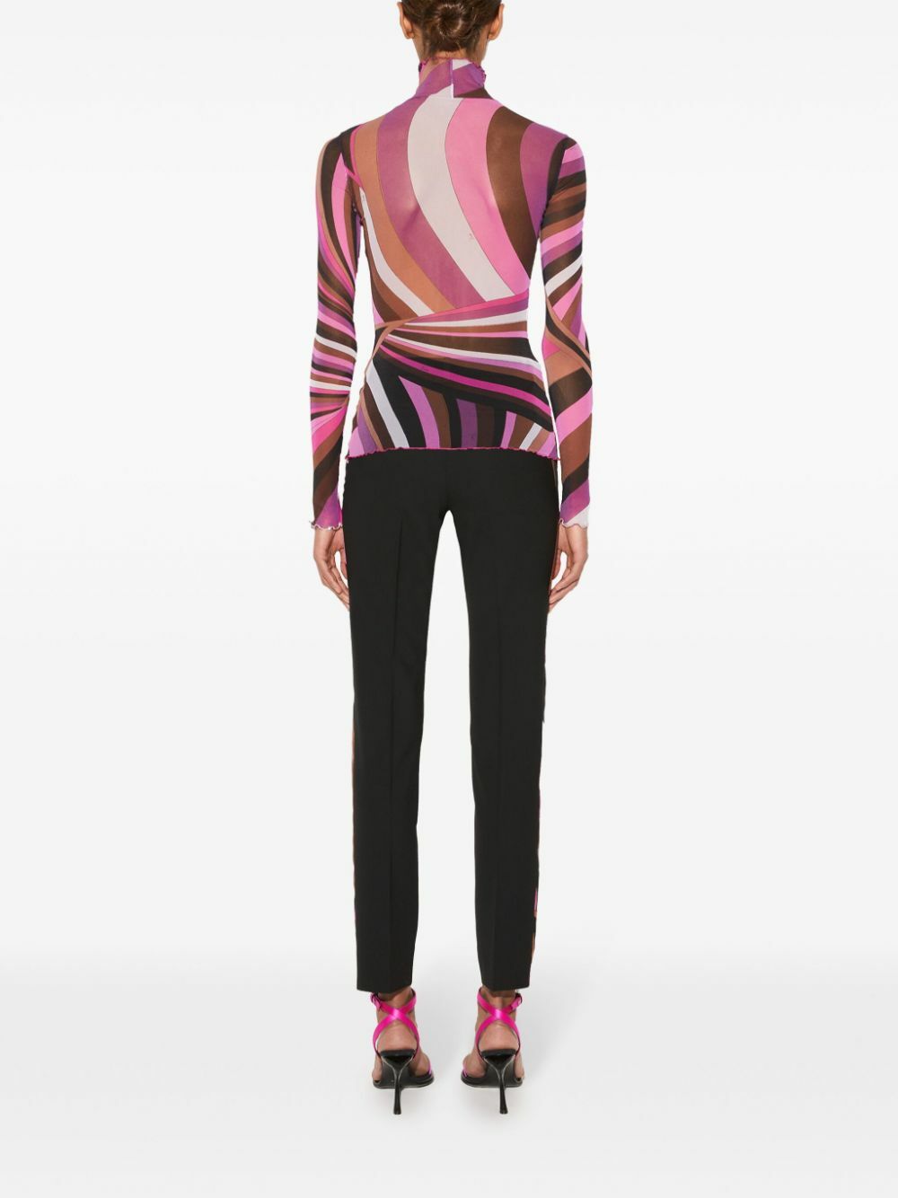 Crushed 3/4 Sleeve 'Pucci' V-Neck