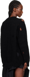 Junya Watanabe Black Patchwork V-Neck Sweater