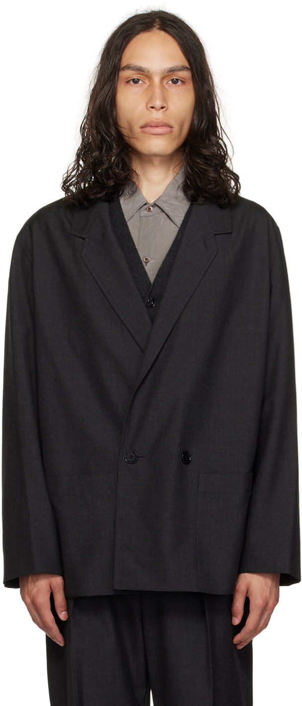 LEMAIRE Gray Double-Breasted Blazer Lemaire