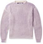 Jacquemus - Tie-Dyed Ribbed-Knit Cotton Sweater - Purple