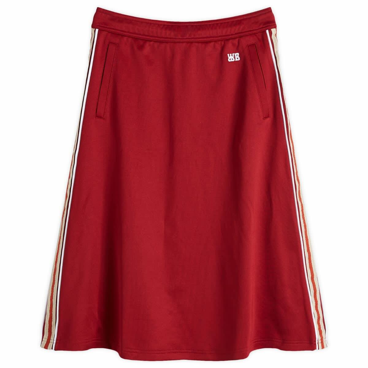 Wales Bonner Women's Shine Jersey Skirt in Burgundy Wales Bonner